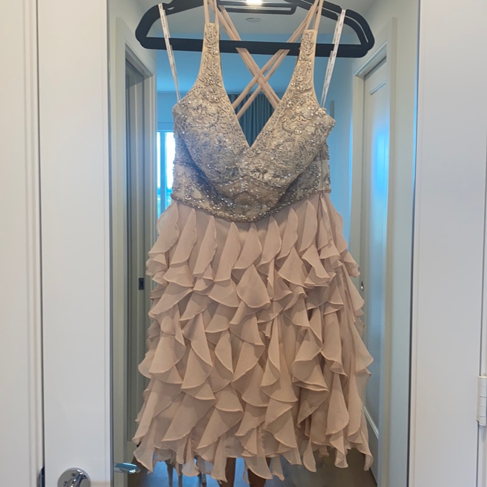 Sue Wong size 6 blush cocktail dress